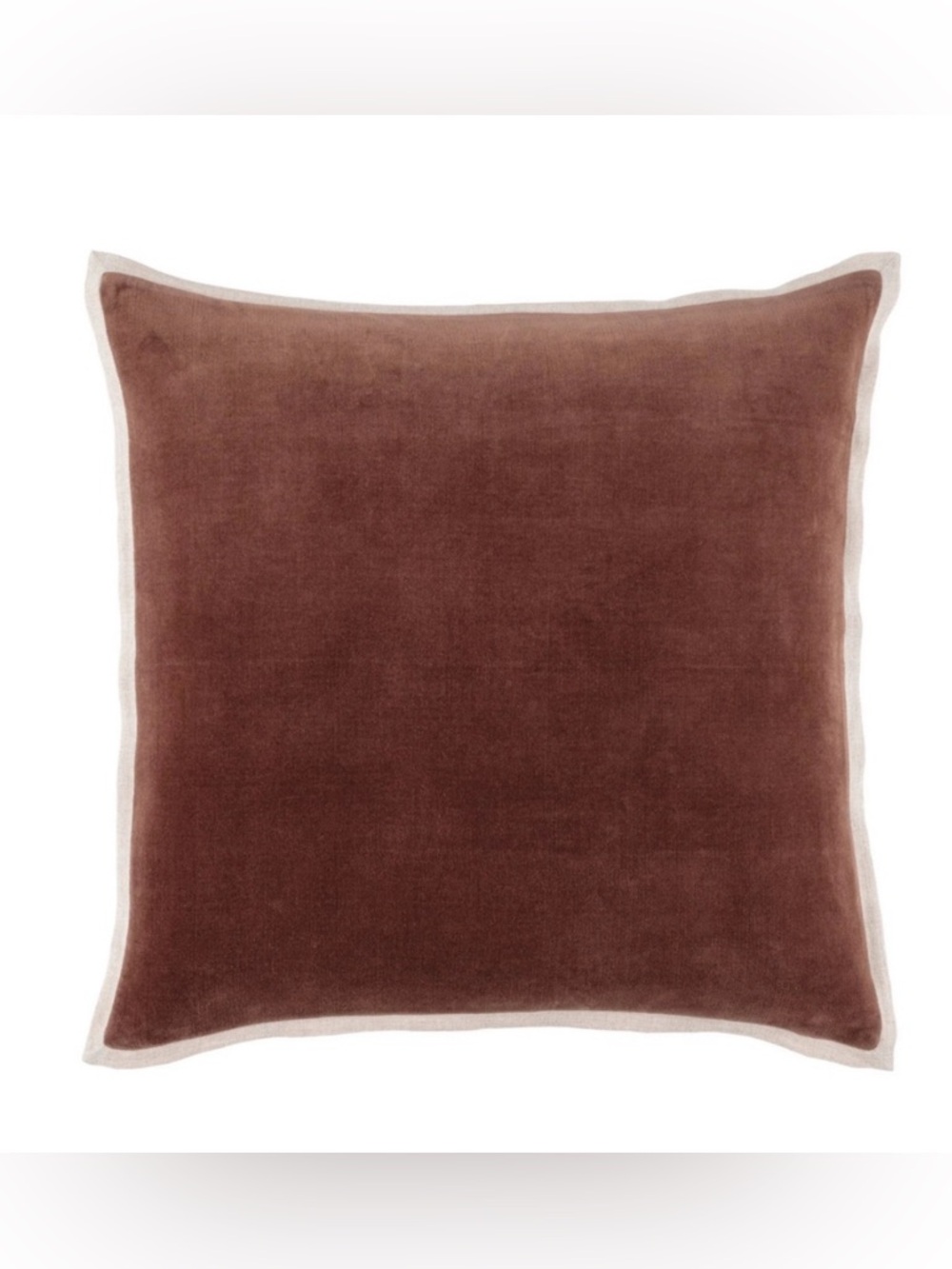Marie Flanigan Annie Selke Gehry Russet Velvet Linen Decorative Pillow 20” NEW